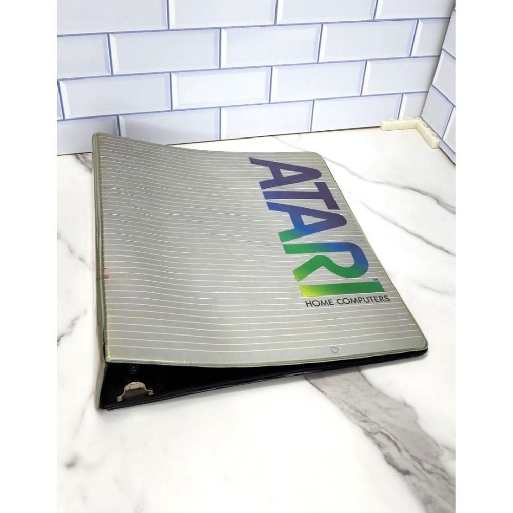 Atari Silver Vintage Binder Harcover Silver Hard Cover 3 Rings 80s